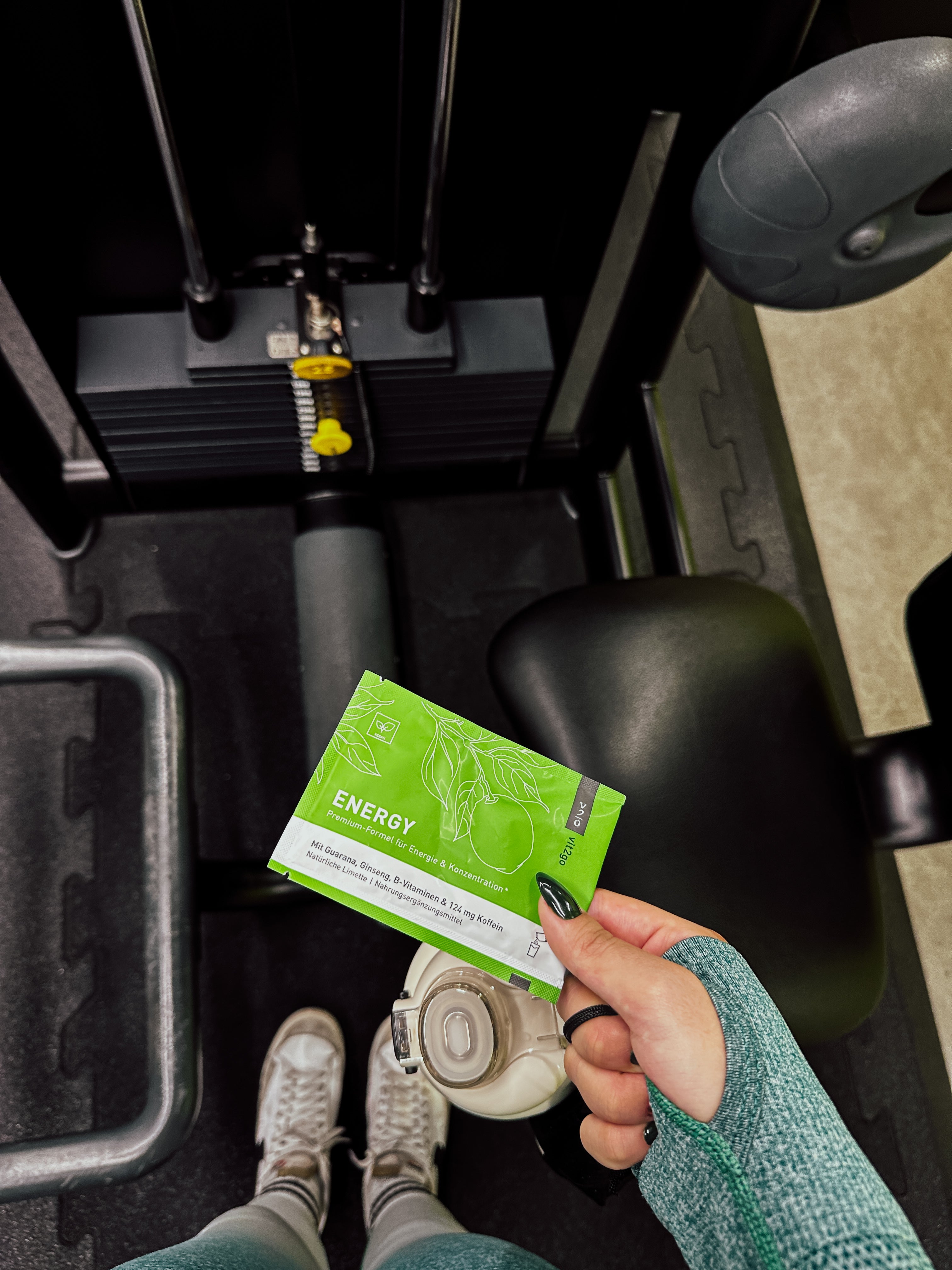 Customer with Vit2go Energy at the gym